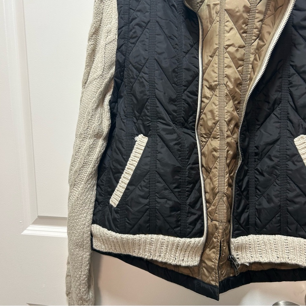 Democracy Black Quilted Vest with Tan Lining - Picture 3 of 12